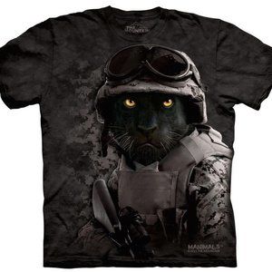 Black Panther Combat Diablo Manimals Military Army Mountain Animal T-Shirt S-3X